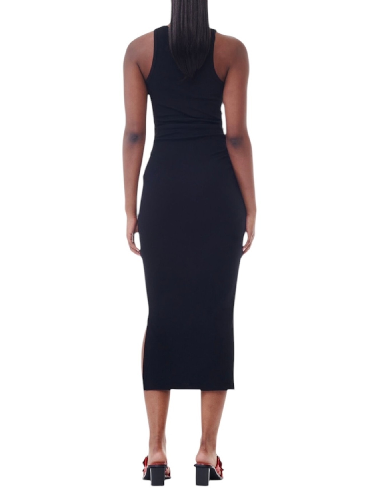 【25SS】GANNI ガニー /  BLACK SOFT COTTON RIB TANK TOP LONG DRESS / ワンピース - 3