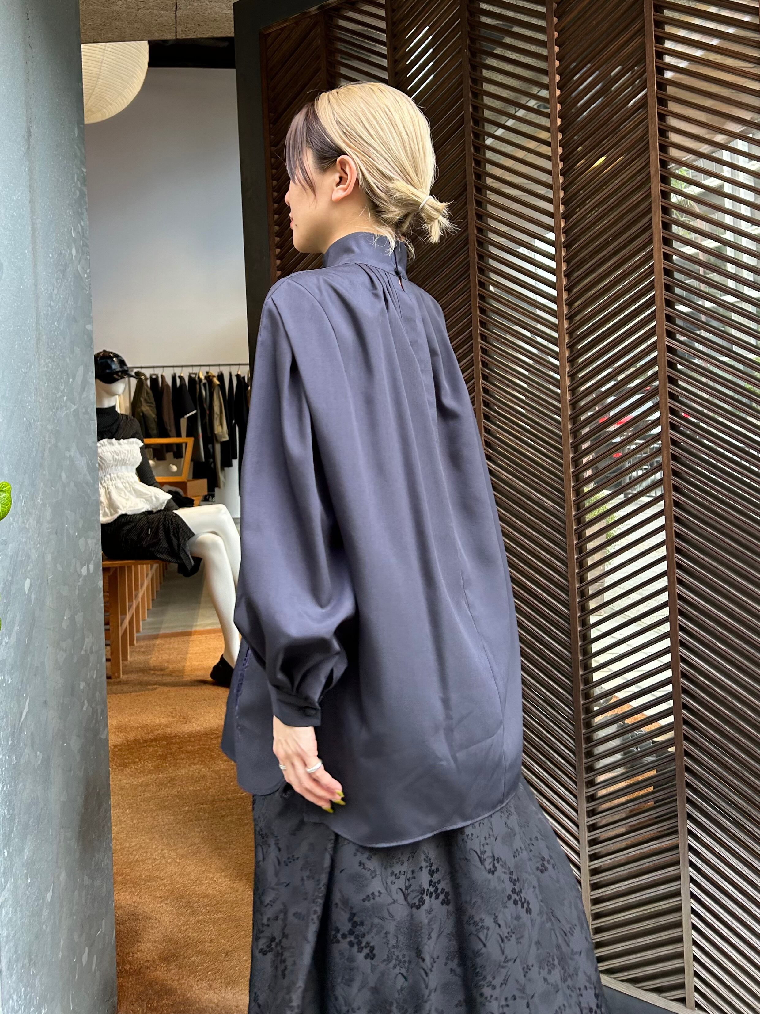 24AW】Mame Kurogouchi マメクロゴウチ / floral embroidery high neck 