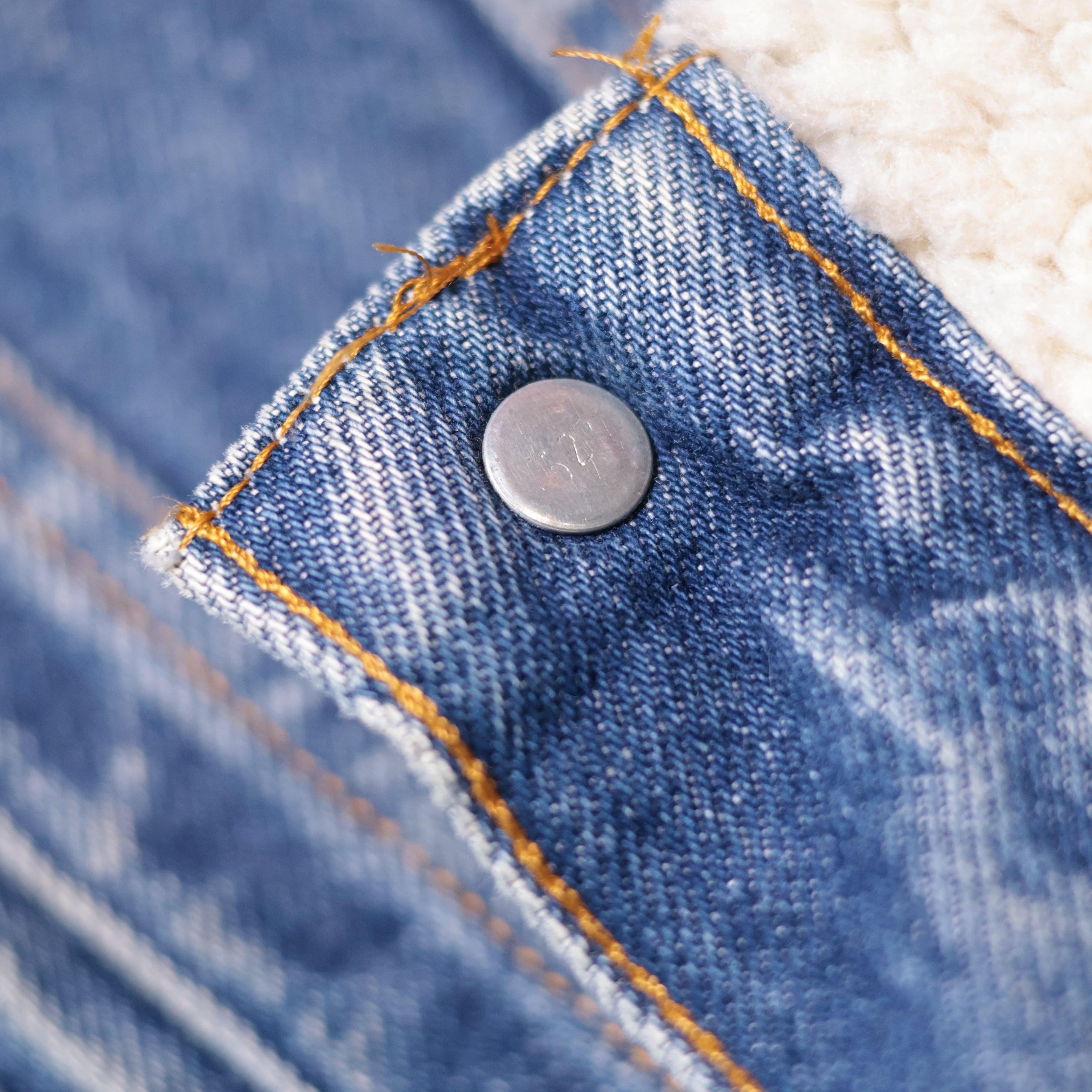 80s〜USA製 Levi's 70608 ボアデニムジャケット 濃紺 44 リーバイス
