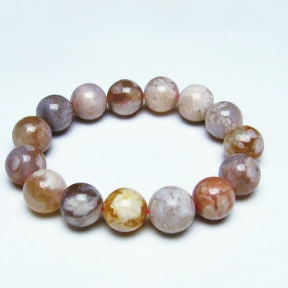 チェリーブロッサムアゲート ブレスレット 桜瑪瑙 14mm [M便 1/10] 111-24520