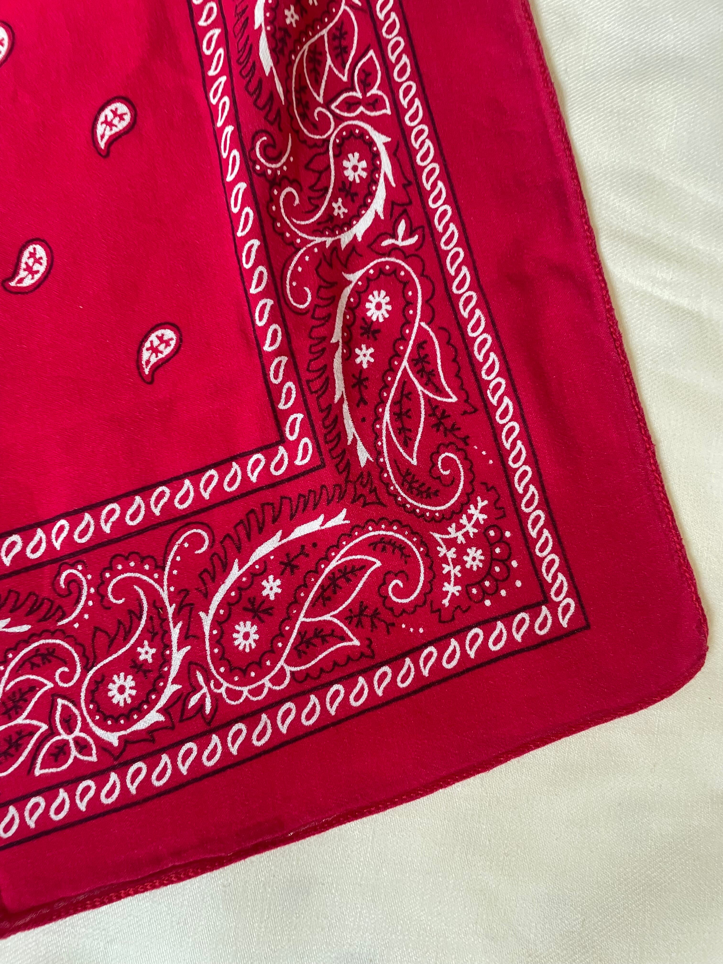 Vintage 1970s–80s USA Paisley Cotton Bandana (FAST COLOR / RN13960)