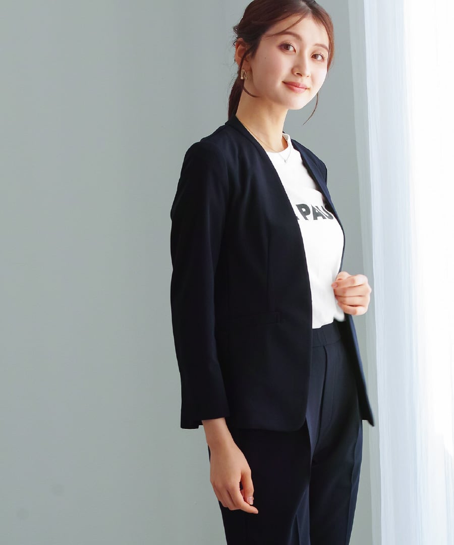 洗えて動ける 】 ハイストレッチ・セットスーツ［ カラーレス