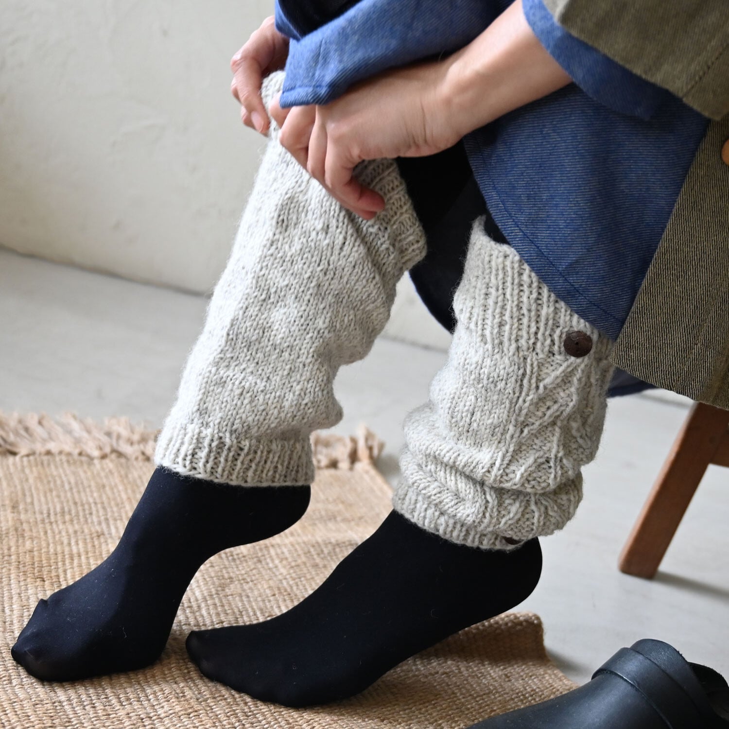 【sisam】コモレビレッグウォーマー|ノンミュールシングウール