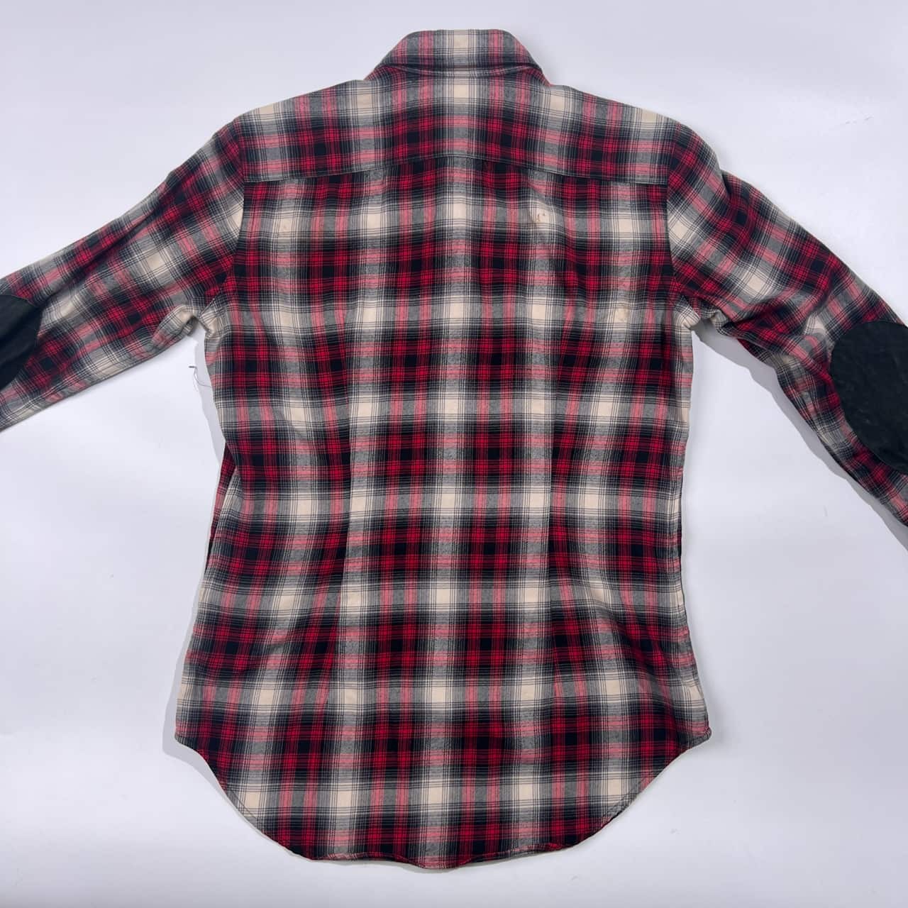 00s RALPH LAUREN SPORT ラルフローレンスポーツ チェック エルボーパッチ 長袖 ネルシャツ 4/レッド系 レディース