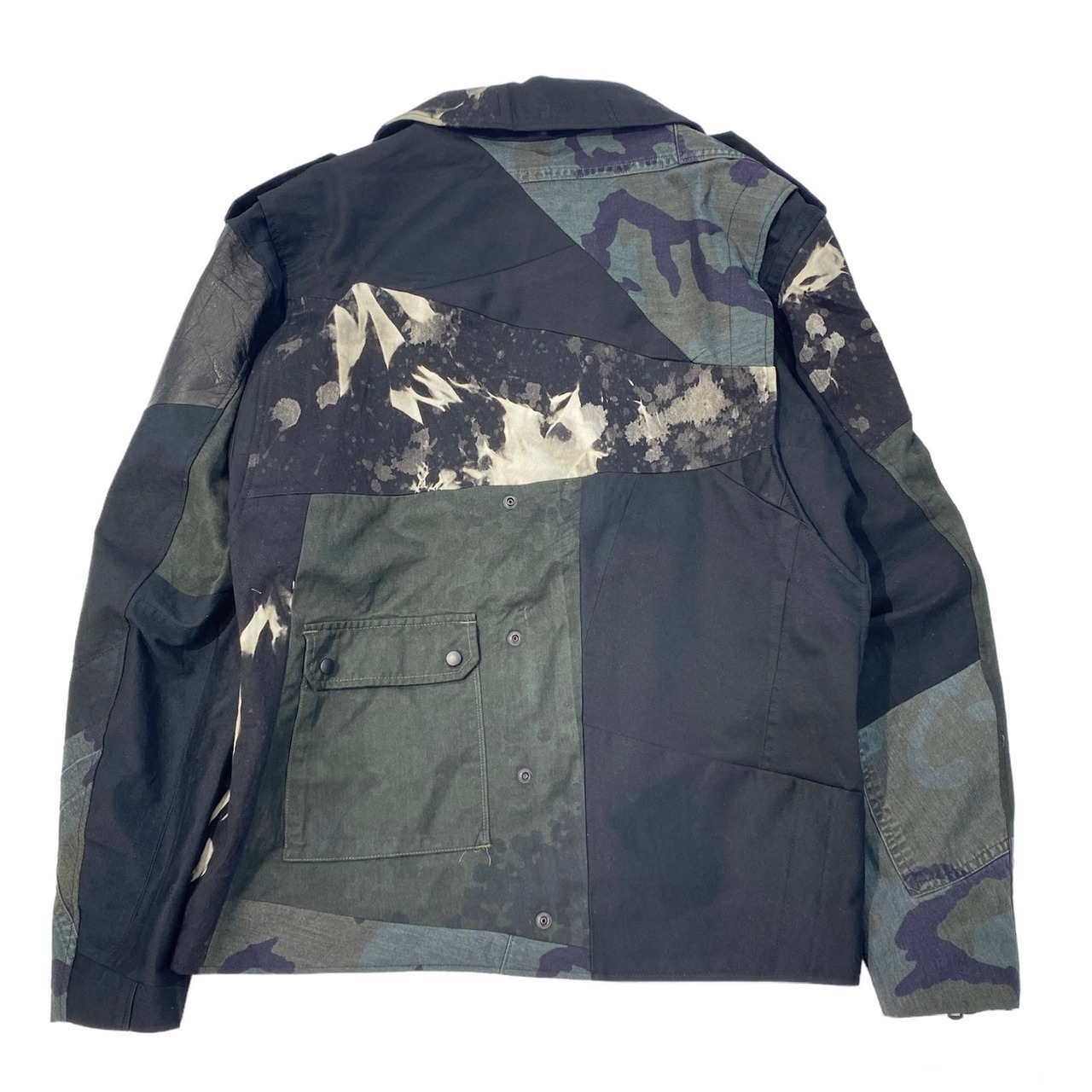 【rd11】再構築 レザー×ミリタリーライダースジャケット  LEATHER ×military MIX RIDERS JACKET