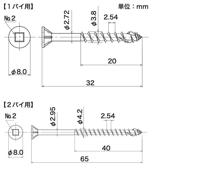 SELECTS／2×4材用四角頭ねじ 木材取付皿ネジ 2バイ用（黒）【専用