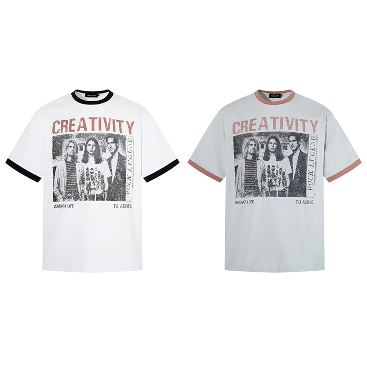 VINTAGE ストリート バンドキャラクタープリントTシャツ T2169