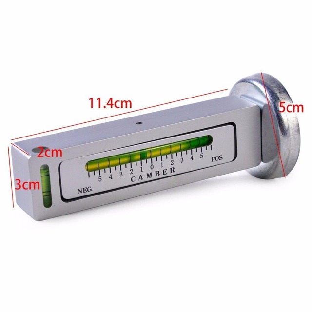 CarAngels 汎用型 磁気 キャンバーゲージ マグネット式 アライメント調整 キャンバー角度測定 ツール (シルバー)