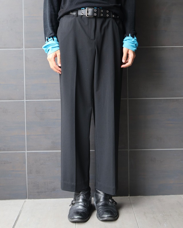 Center press pinstripe slacks