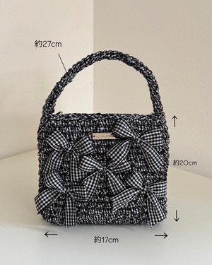 【即納】gingham check 7 black