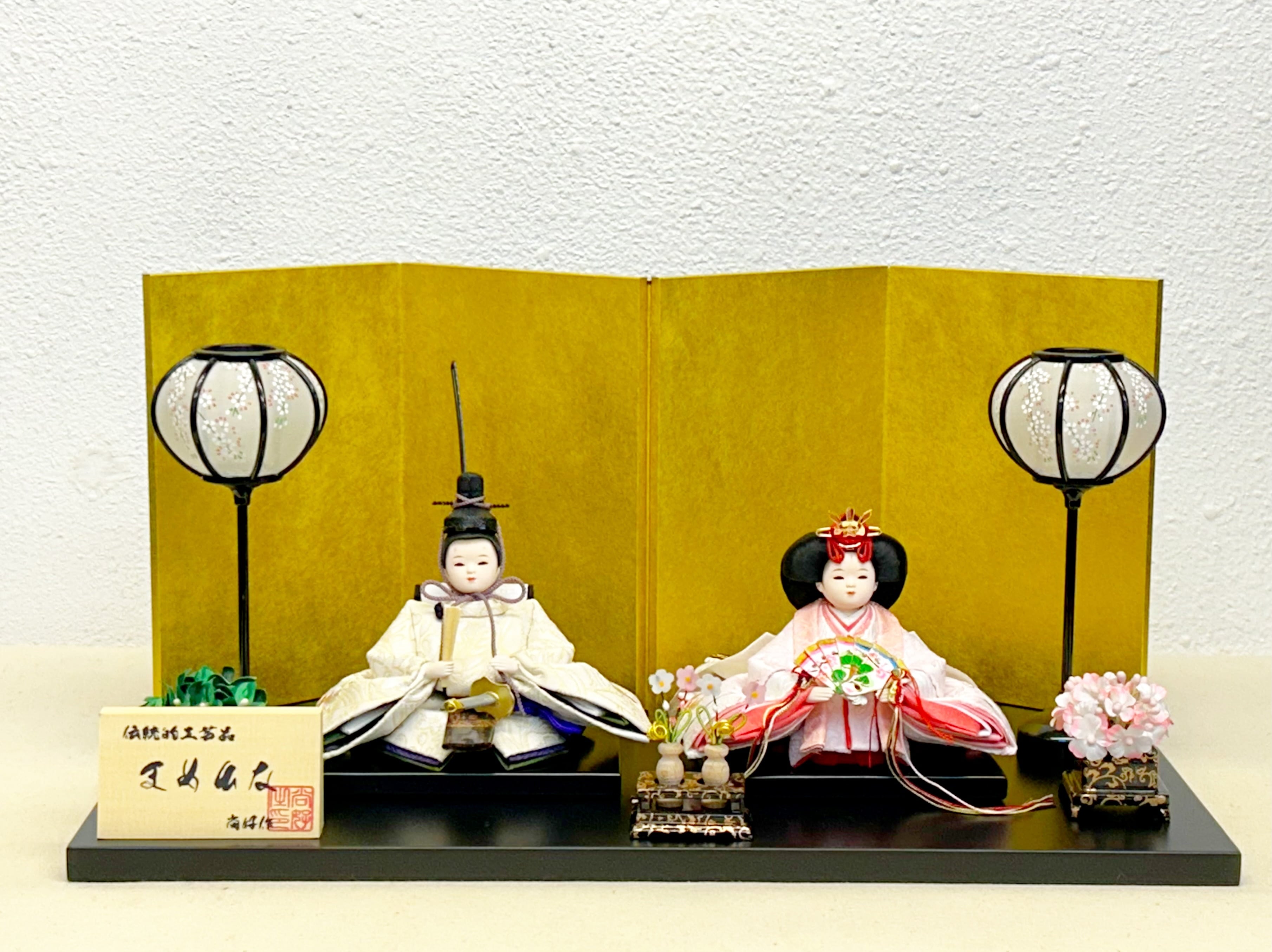 真多呂作 立雛 藍色・濃赤色 親王飾り | 山本人形本店
