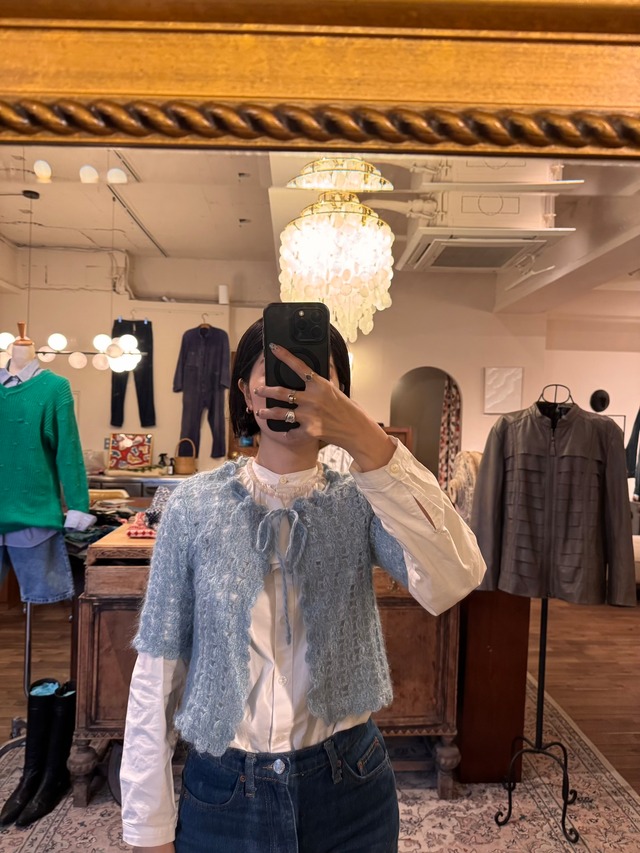 Handmade Mohair Openwork Knit Cardigan