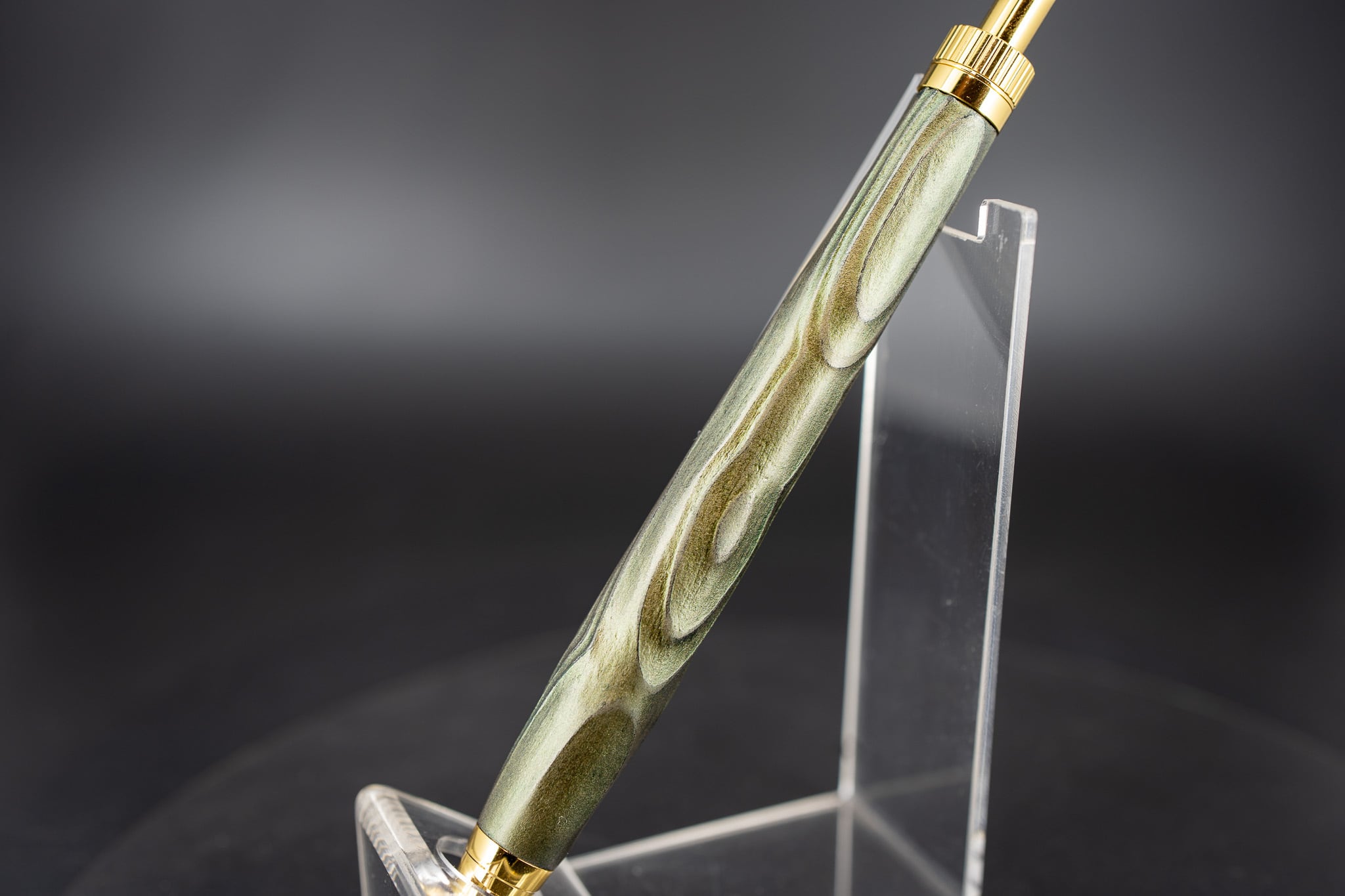 翠煙】屋久杉 浮造り 拭き漆 ② gold BP | 木軸ペン工房 金杢犀