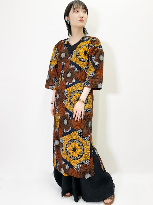 Vintage African Wax Print Dress Made In Uganda