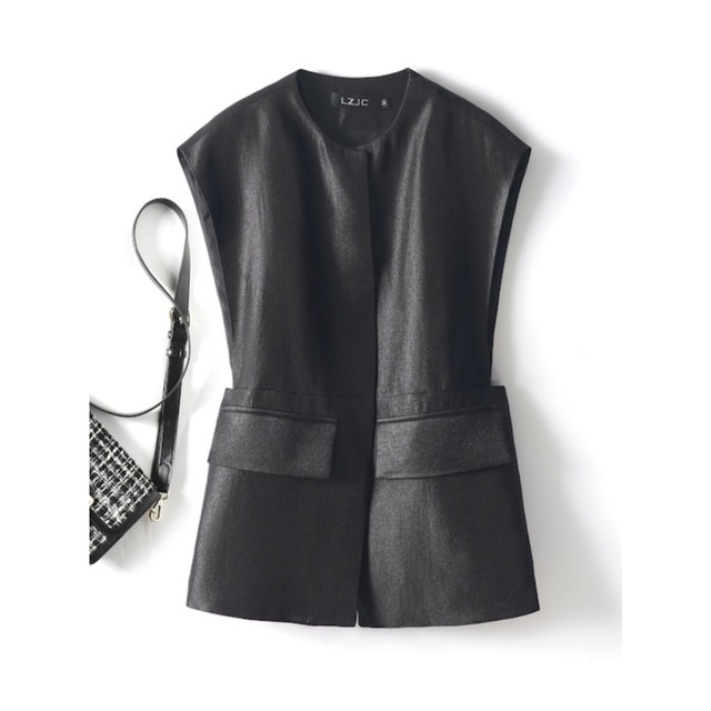 Front Opening Patch Pocket Vest 01119