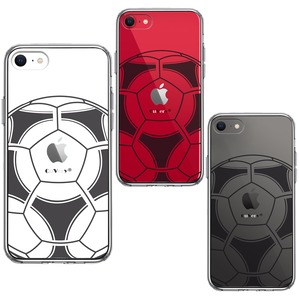 【即納】iPhoneSE(第２世代) スマホケース おもしろ サッカー 面白い クリアケース 透明 人気 シンプル マーク アップル