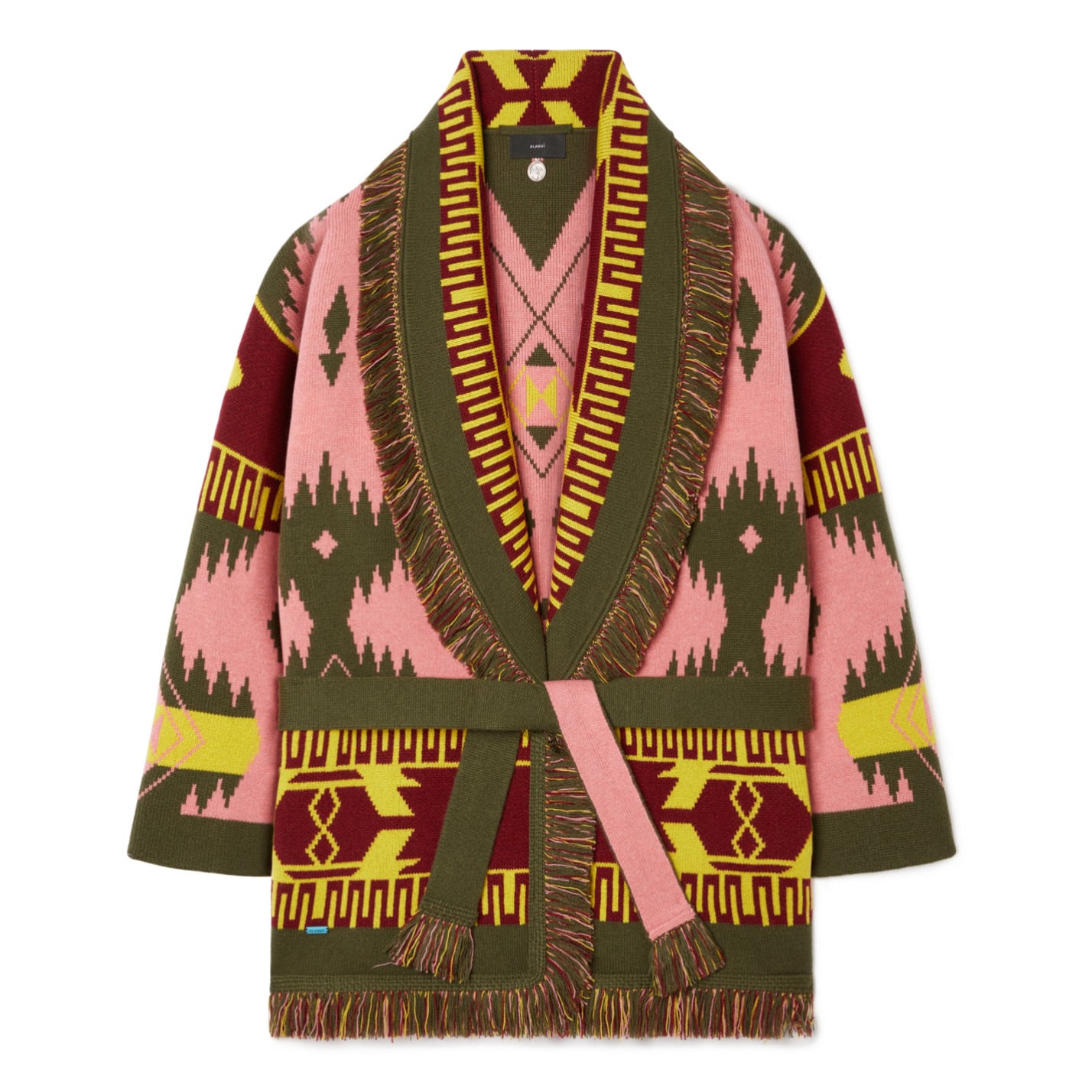 ALANUI ICON JACQUARD CARDIGAN PINK MULTICOLOR