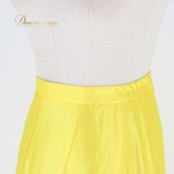 社交ダンス 衣装 スタンダード スカート レッスンウェア レディース Fashionα ファッション アルファ 無地 フリル 練習着 シンプル 鮮やかイエロー 光沢感 滑らか 68.5cm ウエスト29cm 伸縮性 ポリエステル レーヨン