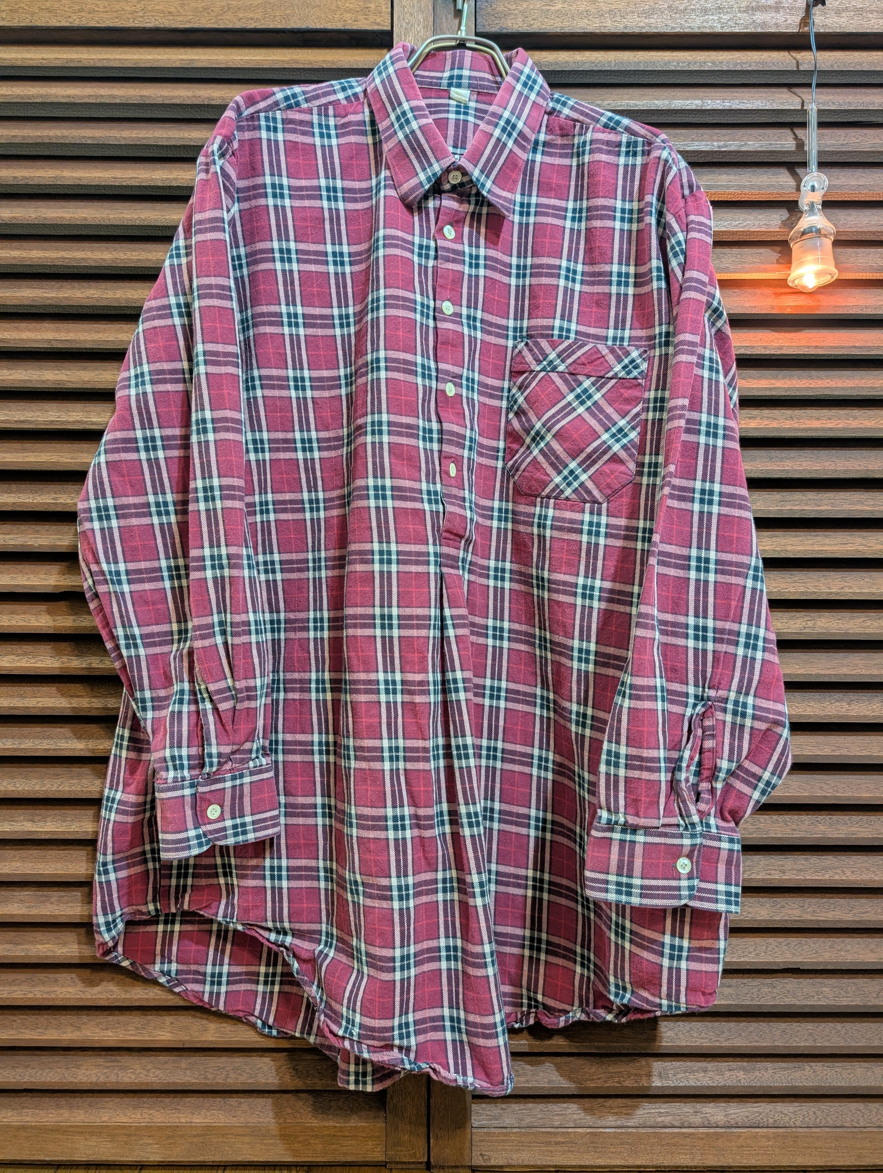 Germany Check Grandpa Shirt Faded Red Black