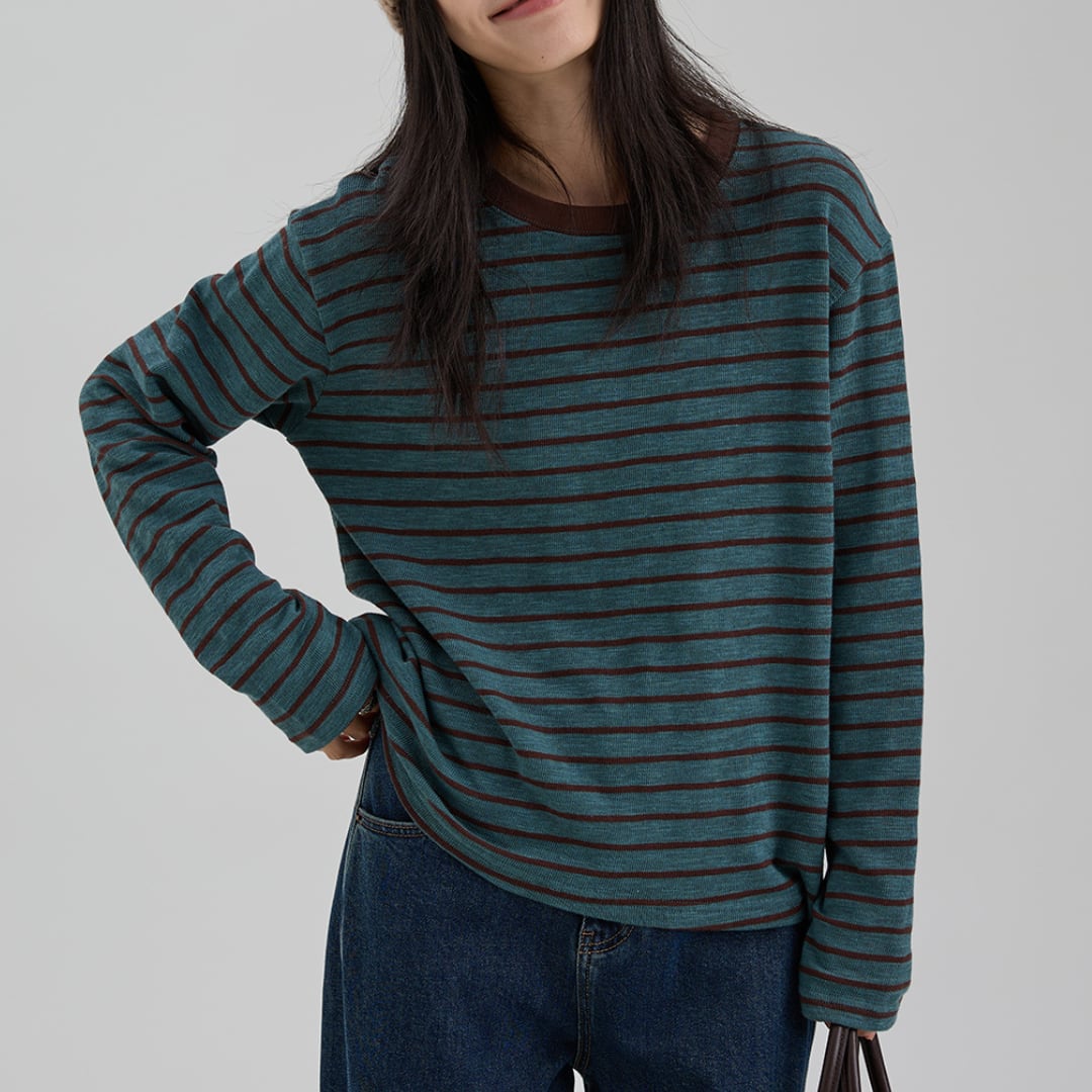 vintage stripe crewneck top