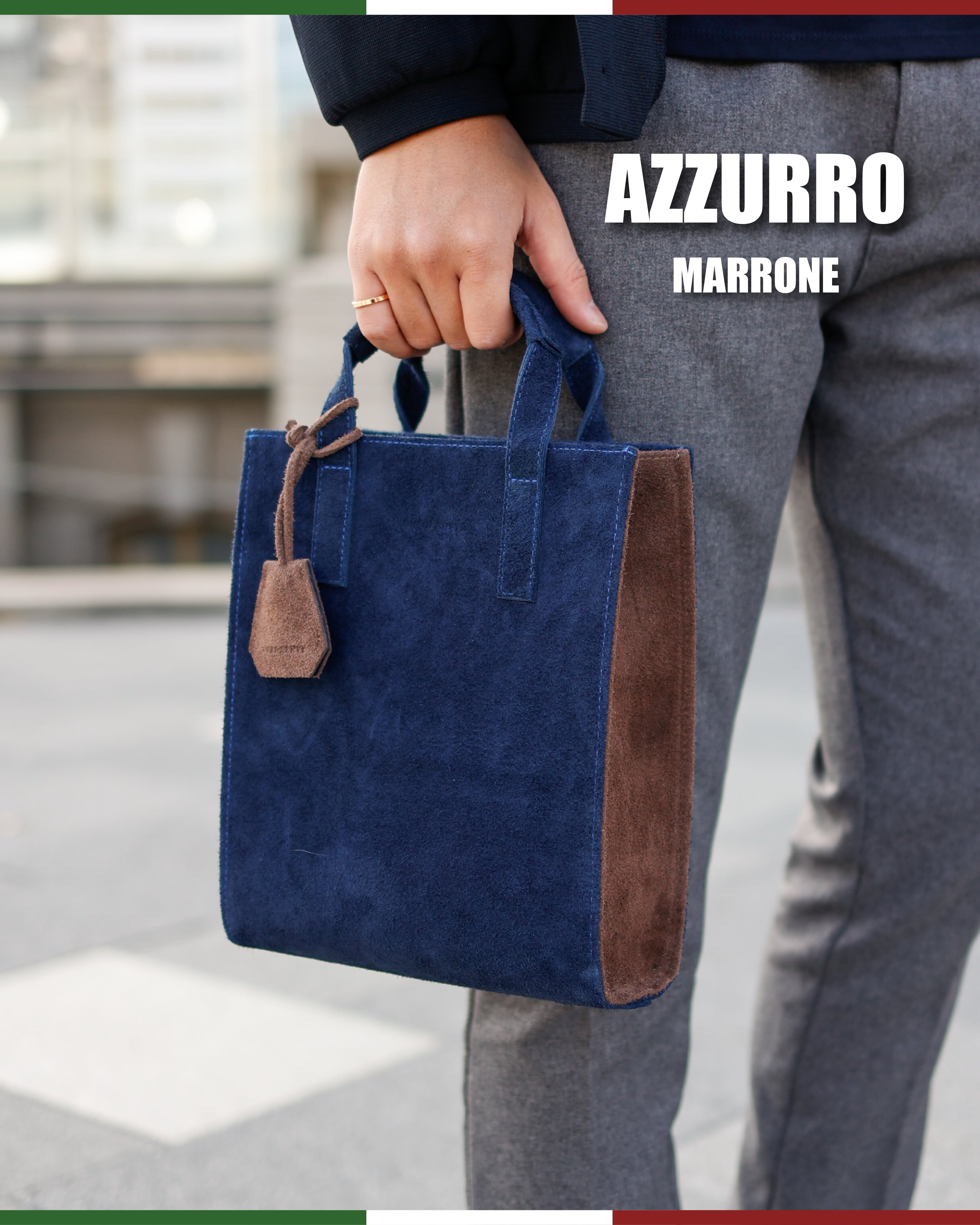 Italian Velour Leather Mini Totebag【イタリア製】【送料無料