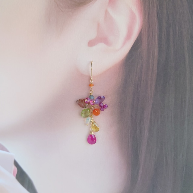 Botanical pierce&earring P044