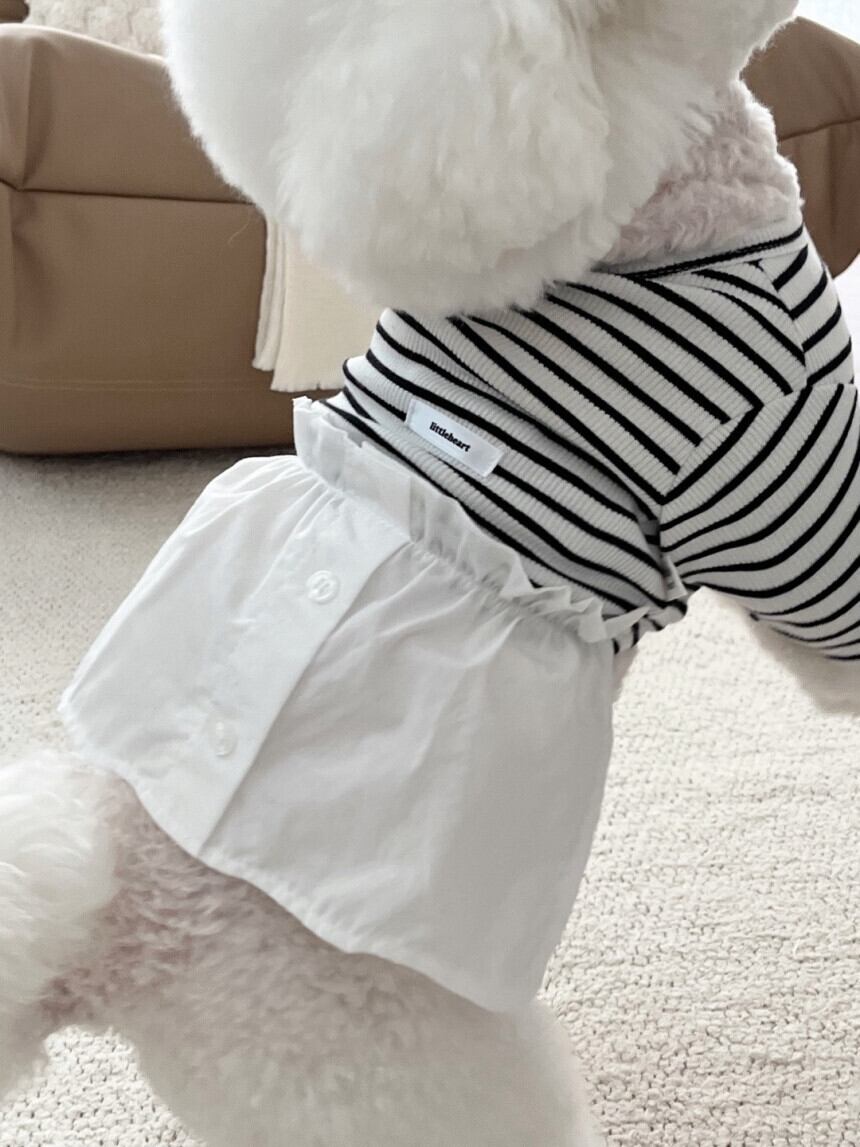 《予約》LH0005 april button stripe one-piece