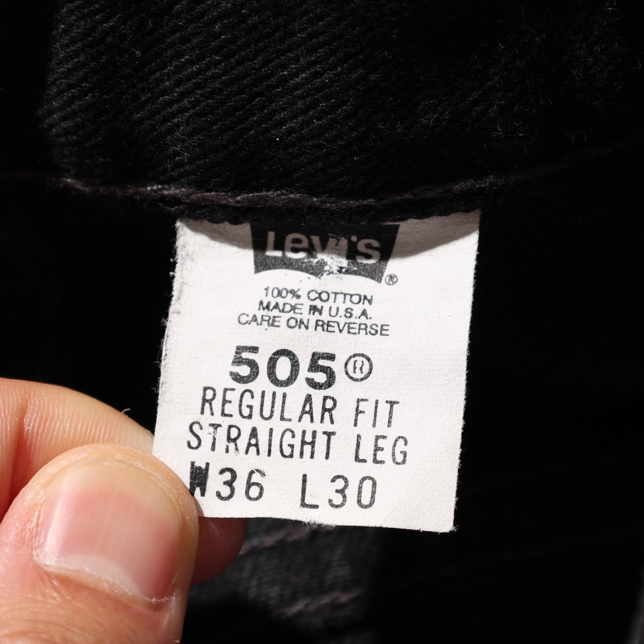 Mint 36×30 Levi’s 505 USA 01年 サルファーブラックデニムパンツ リーバイス