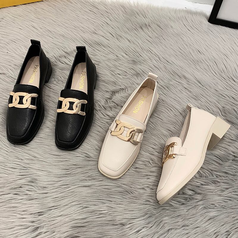 スプリングスタイルスタンダードレザーメタルバックルセット シングル 靴 シューズ レトロ 春物 部族の婦人靴93329104653