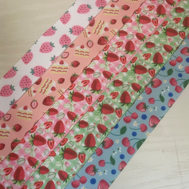 25mmグログラン5色セット【Strawberry B】