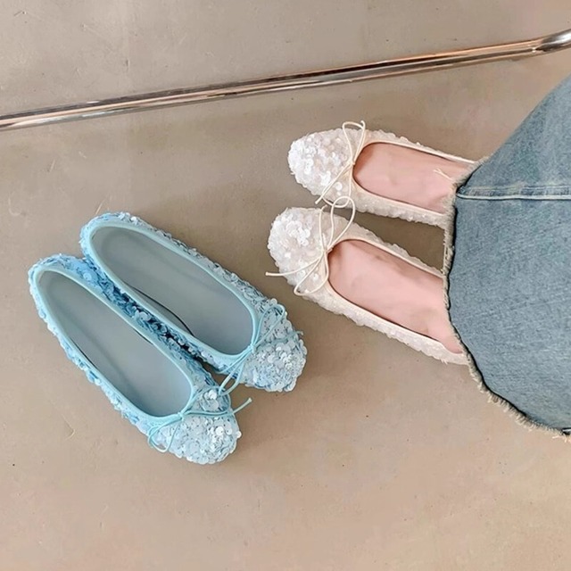 【34-40】Sequins flat pumps　M3900