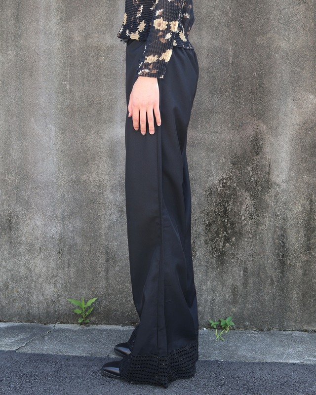 hem sequins wide flare slacks