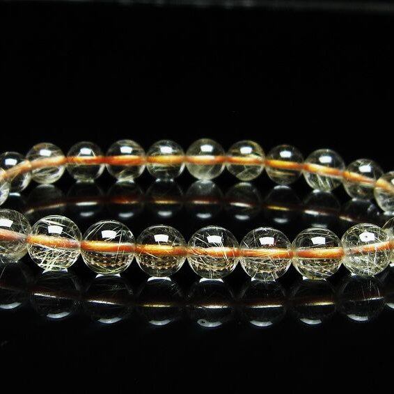 ルチルクォーツ ブレスレット 7mm タイチンルチルクォーツ タイチンルチル 一点物 メール便可 [M便 1/10] 111-49135