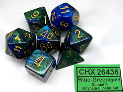 ハイグレード7種セットダイス CHX26425 Gemini(TM) Gold-Green/white