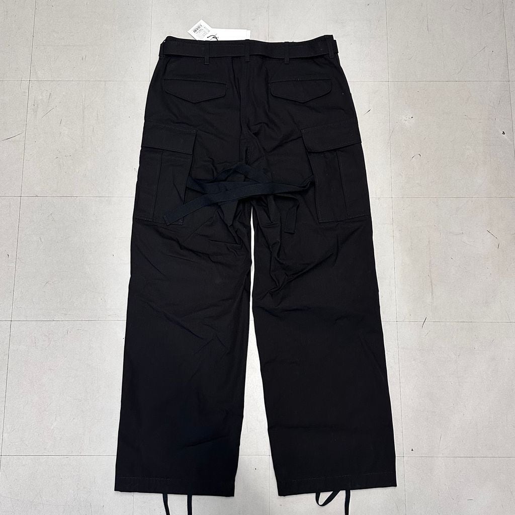 sacai サカイ 25AW Rip Stop Pants カーゴパンツ 25-03774M ブラック