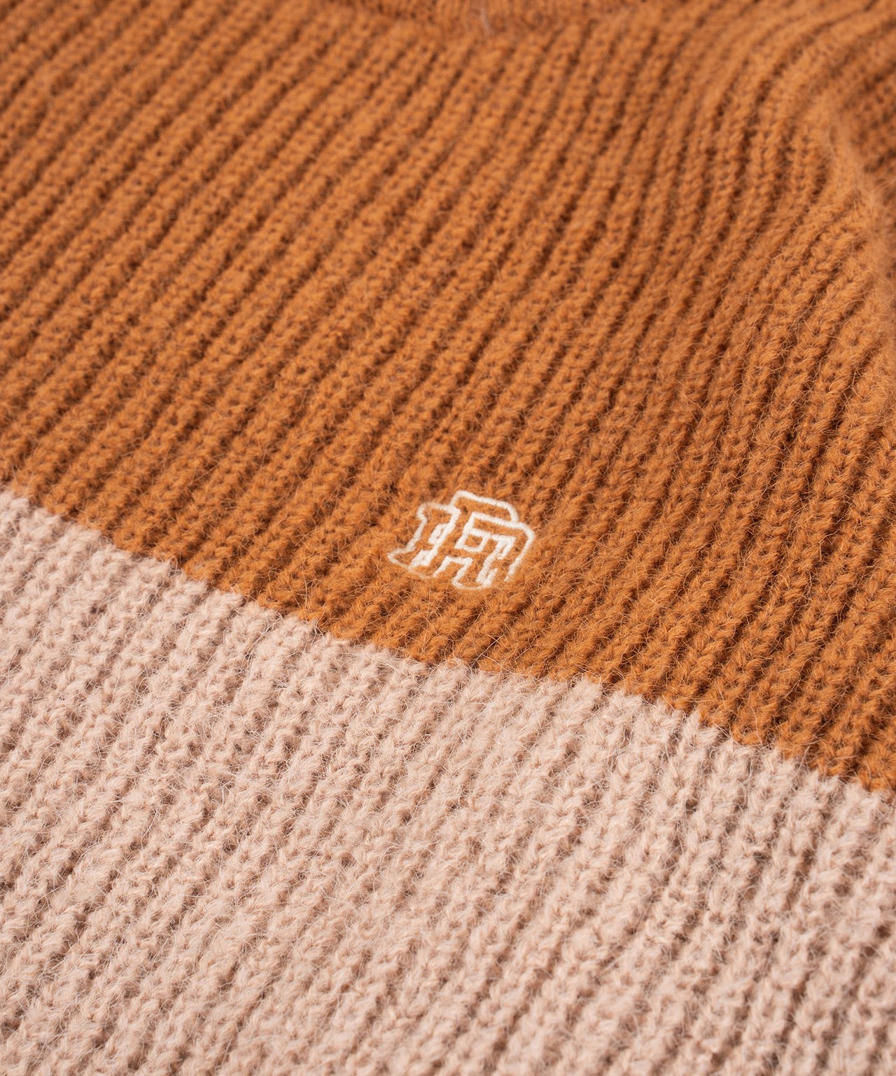 【#Re:room】WOOL COLOR BORDER MOHAIR CREW KNIT［REK113］