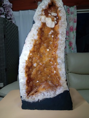 稀少黄色水晶ドーム