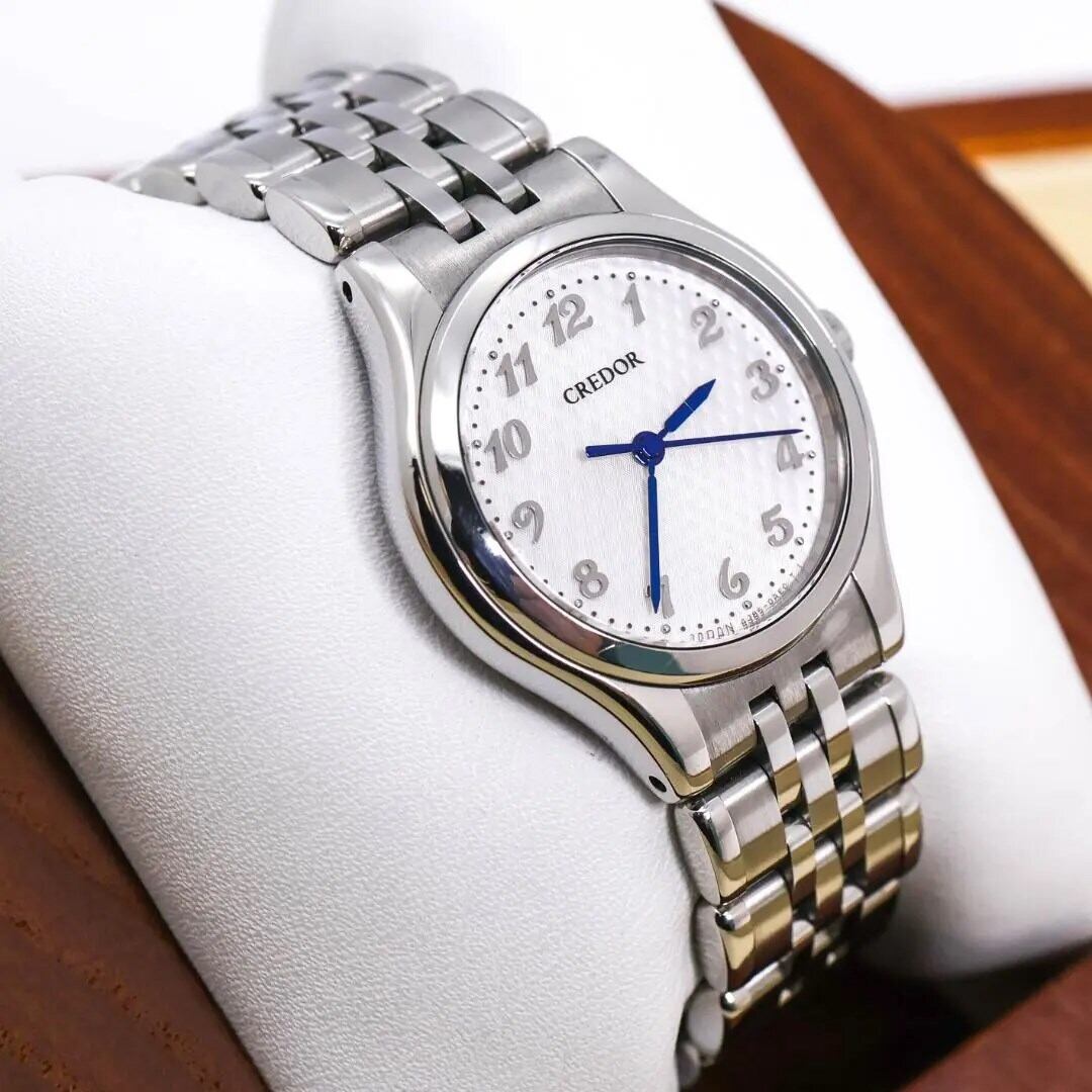 ◇稼働 SEIKO CREDOR 腕時計 シグノ 青針 新品電池 gマリメッコ