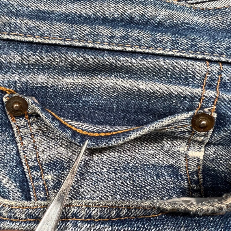 ~70's LEVI'S リーバイス 501 デニム 66 Big E 過渡期 刻印6 通常R スレーキスタンプ バックポケット裏シングル  セルヴィッジ リペア有 W33 USA製 希少 ヴィンテージ BA-1973 RM2392H | agito vintage powered by  BASE