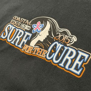 【GILDAN】イベント系 COASTAL EDGE SURF FOR THE CURE スウェット パーカー フーディー バックプリント M US古着