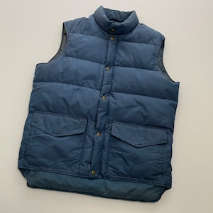 -USED- L.L. BEAN DOWN VEST -PEACOCK BLUE- [L相当]