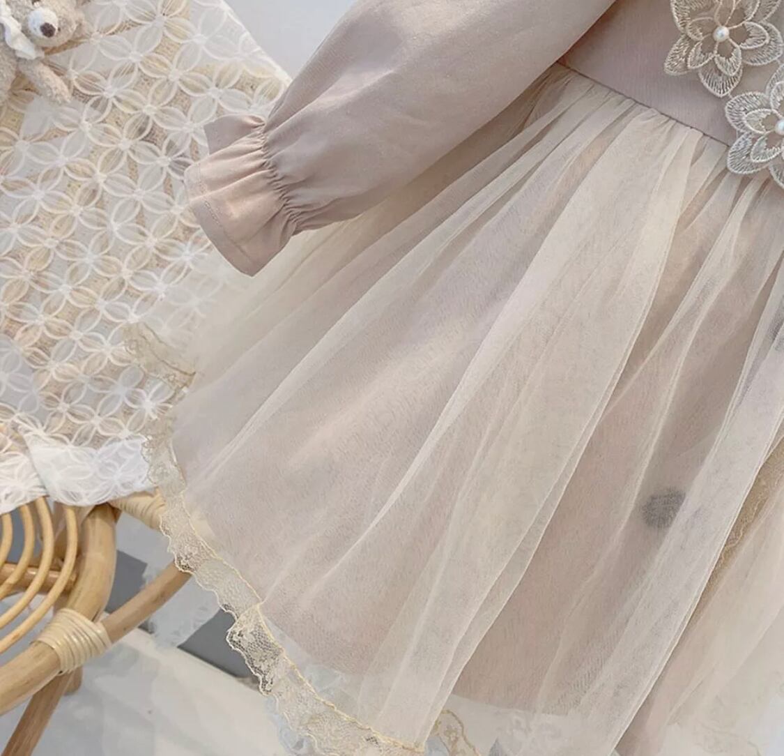 チュールワンピースコート》》》》》海外子供服 ラウンドカラー チュール ベビー キッズ フォト 撮影 ナチュラル トレンチコート ワンピース 春