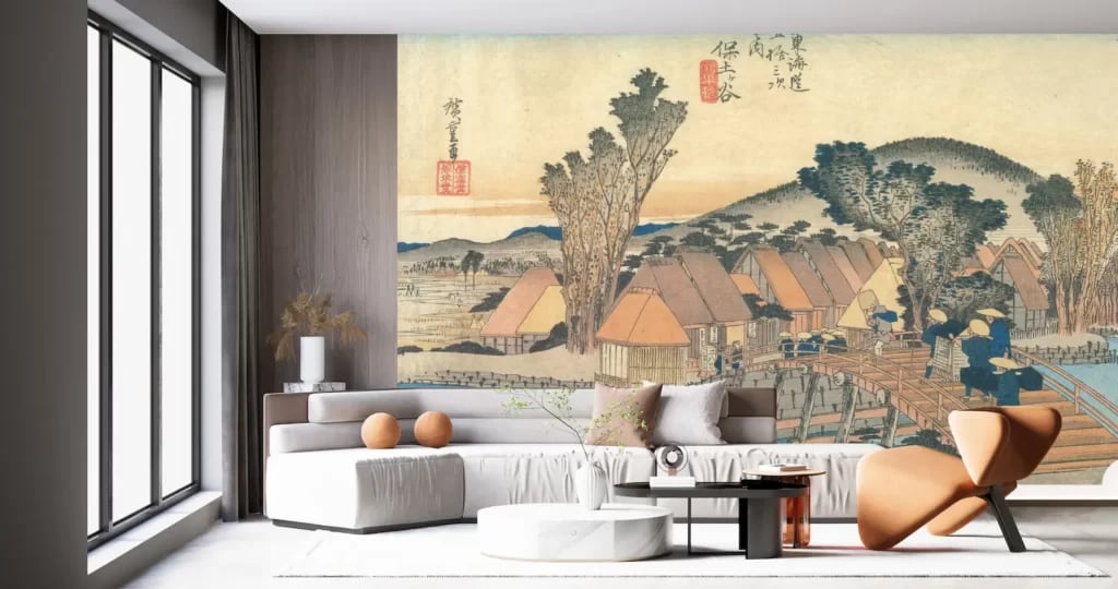 絵画 絵 壁画 葛飾北斎 冨嶽三十六景 遠江山中 壁紙アート クロス 日本画 インテリア