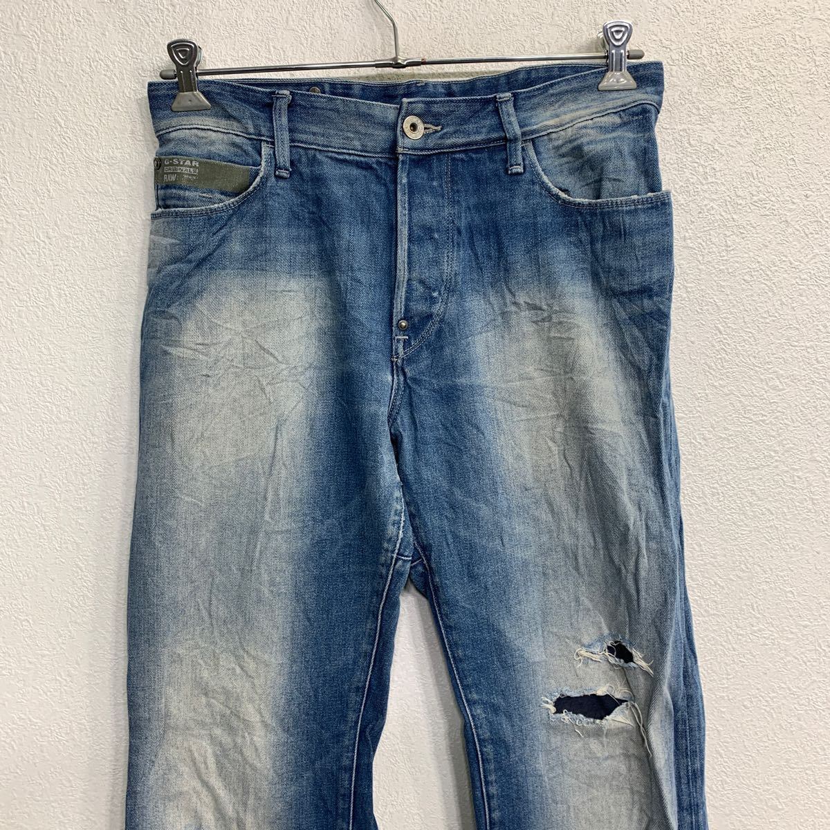 G-STAR RAW デニムパンツ W32 ジースターロー ボタンフライ ブルー