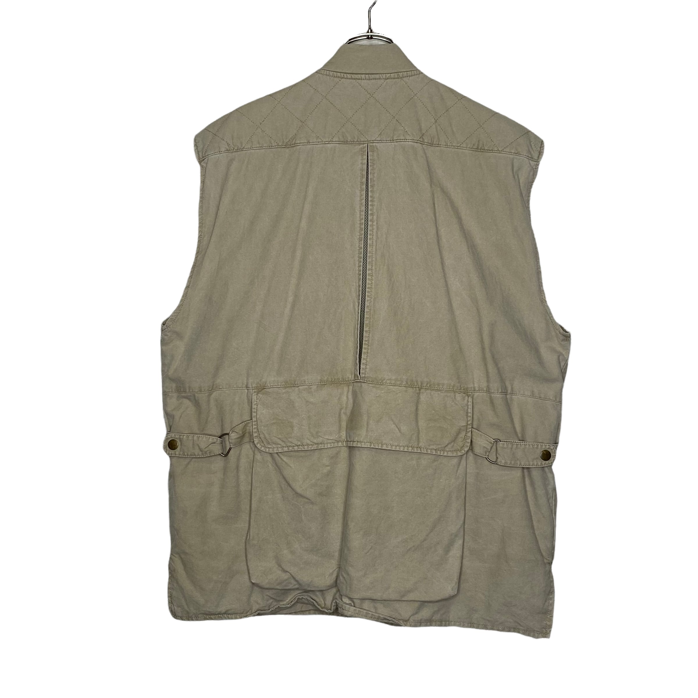 90's 】Woolrich フィッシングベスト L（XL相当）革パッチ コットン100