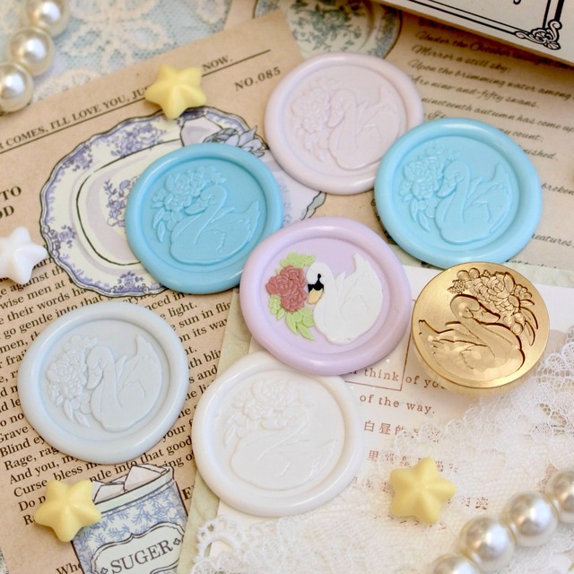 Wax seal stamp │Bouquet swan【25mm】