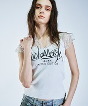 グラフィティロゴレースキャミソール (WHITE)　CQ-46078