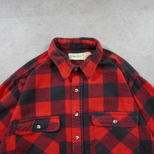 90s St.John's Bay heavy flannel shirt "made in USA" XL 古着