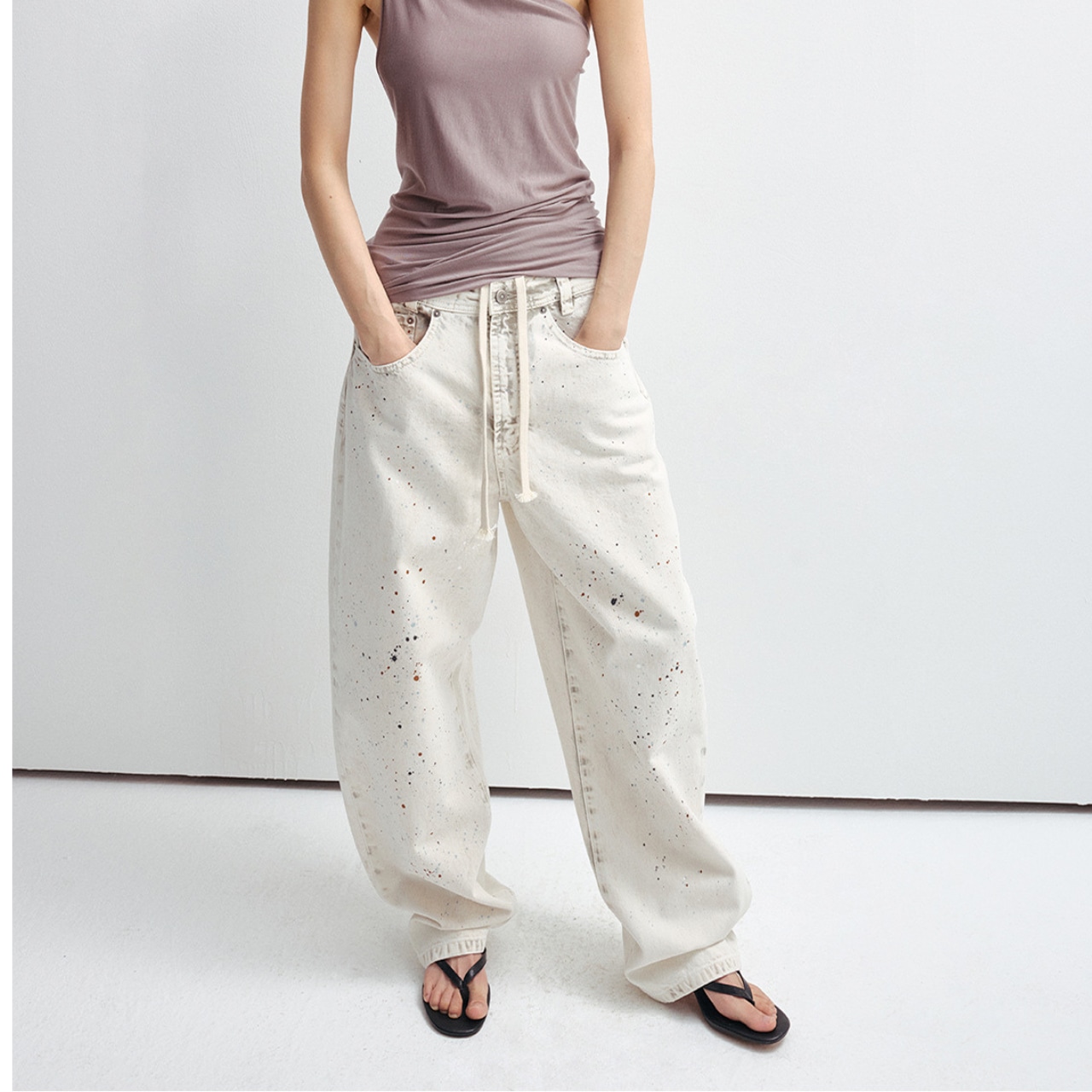 Denim Wide Leg Pants 【2color】 T3174