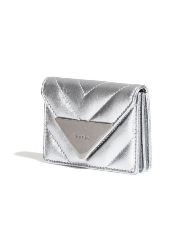 [FENNEC] CRINKLE TRIANGLE QUILTING POCKET D - SILVER